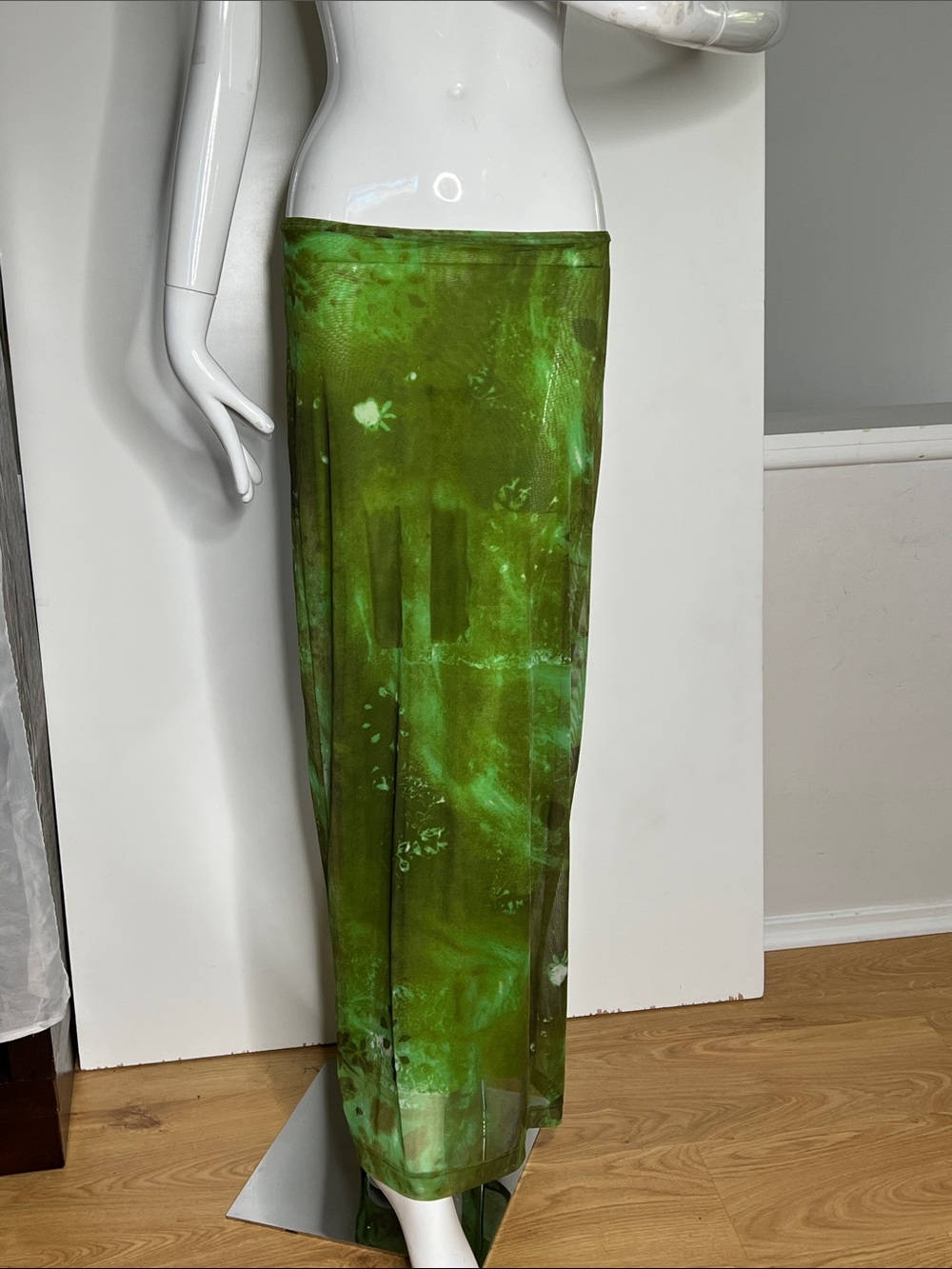 Plein Sud Sz 8 Mesh Fully Lined Straight Tube Maxi Skirt Made in France